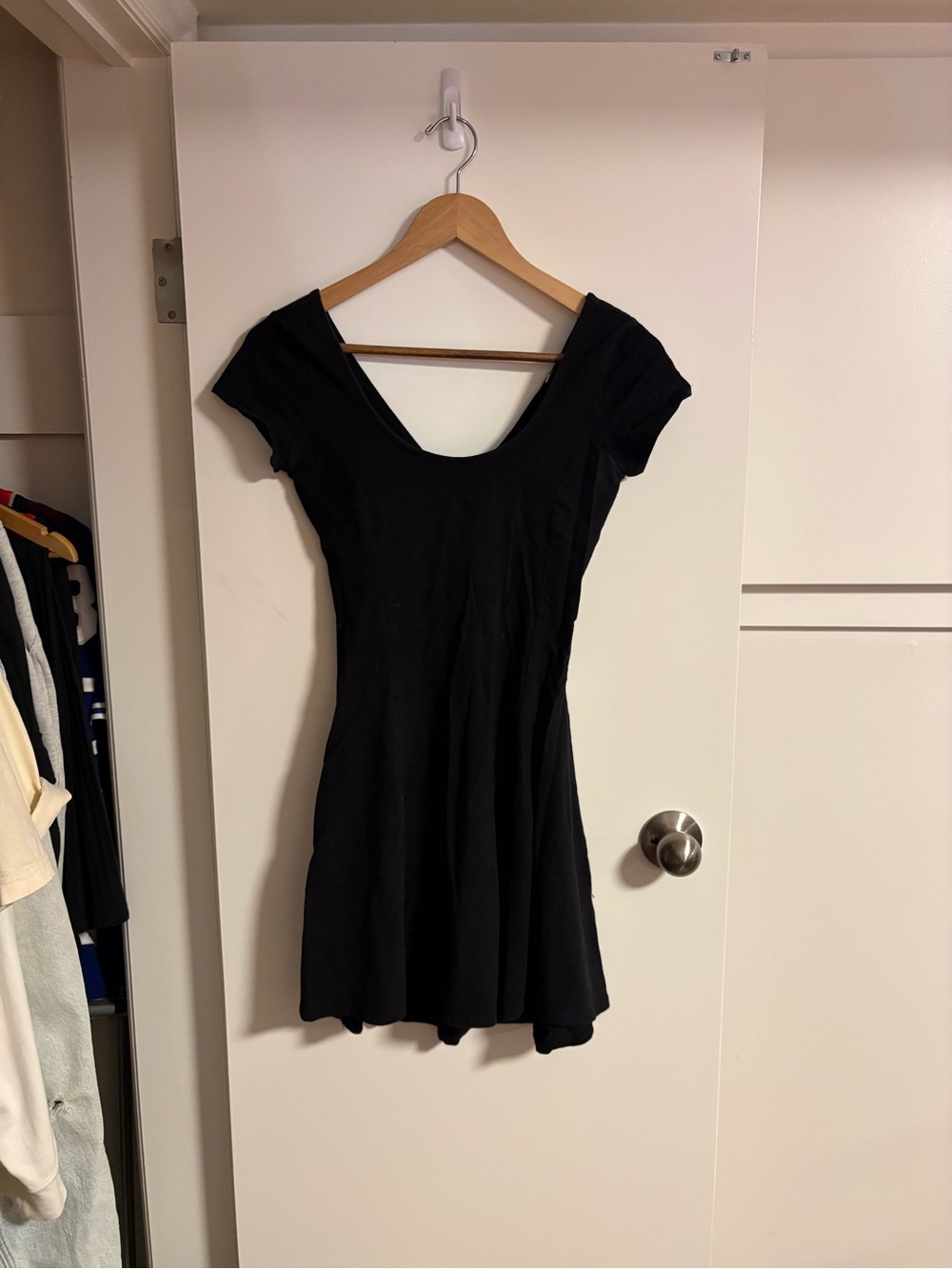Garage Women's Black Short Sleeve Scoop Neck Dress